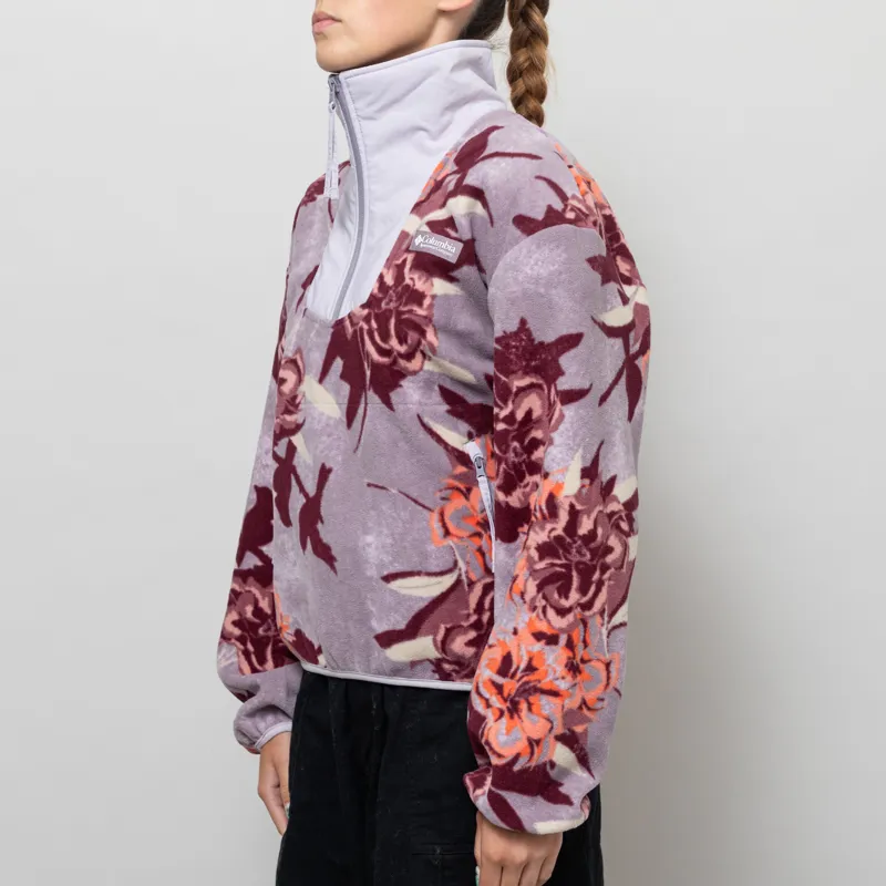 Columbia Womens Sequoia Grove Printed Half Zip Fleece Shale Purple Blossoming-2