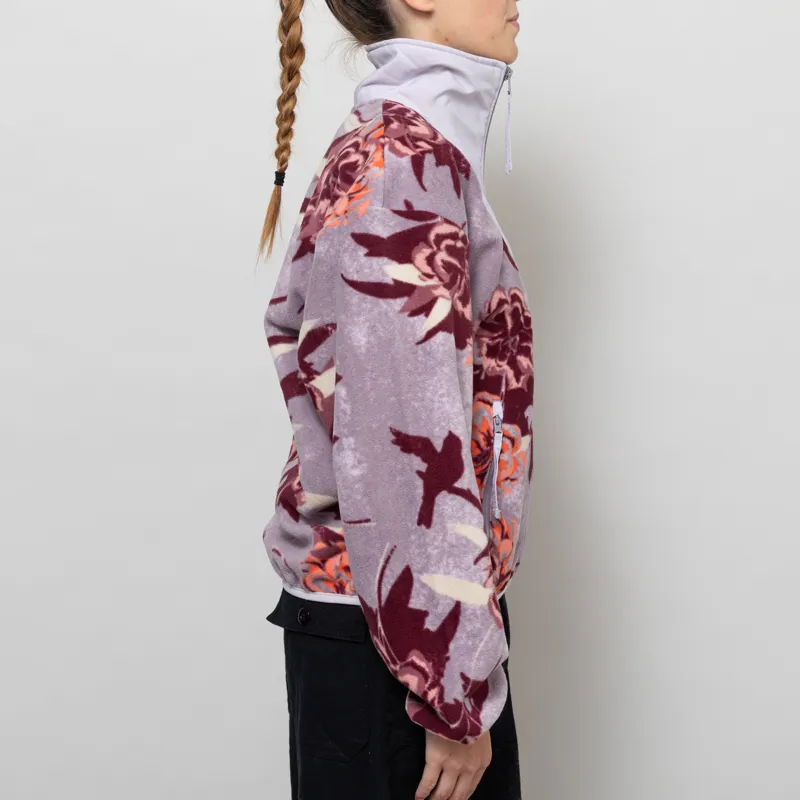 Columbia Womens Sequoia Grove Printed Half Zip Fleece Shale Purple Blossoming-5