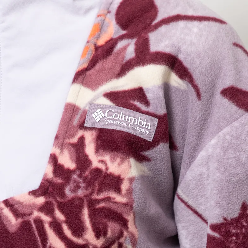 Columbia Womens Sequoia Grove Printed Half Zip Fleece Shale Purple Blossoming-8