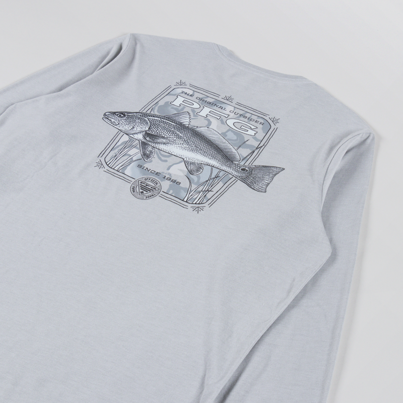 Columbia PFG Uncharted Graphic Long Sleeve Technical T Shirt Cool Grey Redfish-2