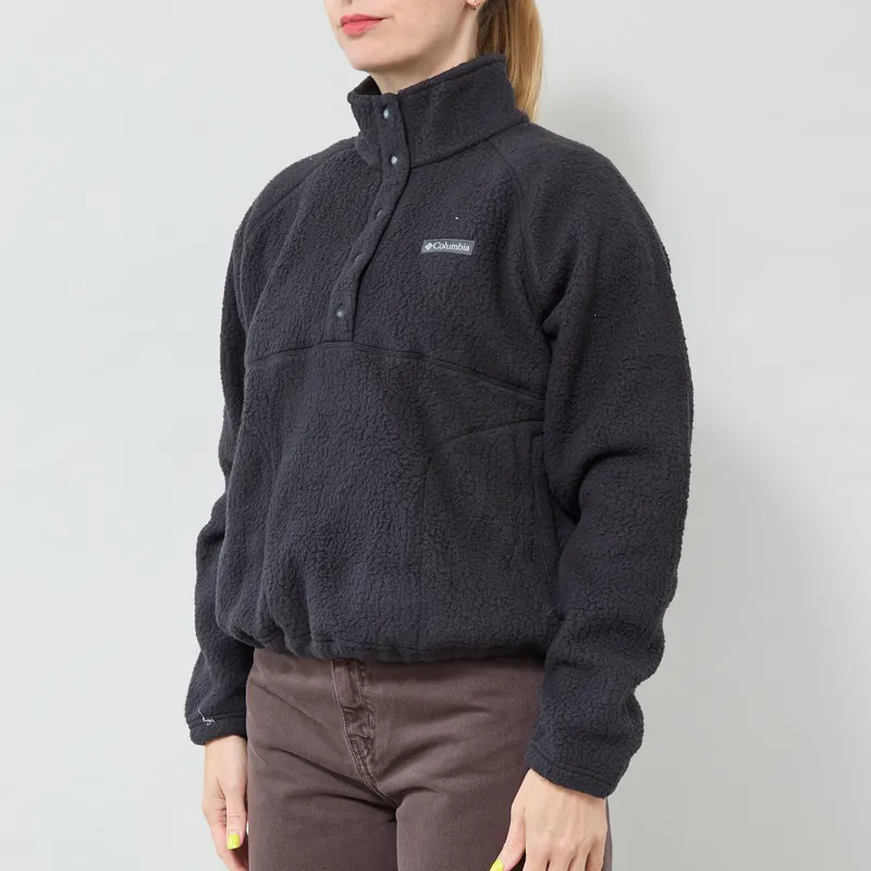 Columbia Womens Ridge Pebbled Half Snap Fleece Black-1