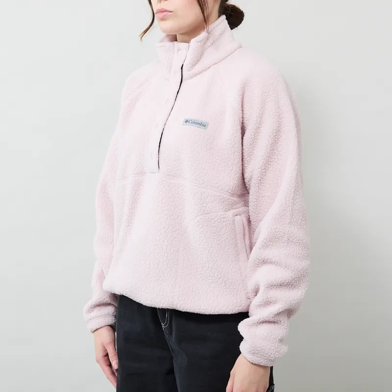 Columbia Womens Ridge Pebbled Half Snap Fleece Mineral Pink Moonvista-1
