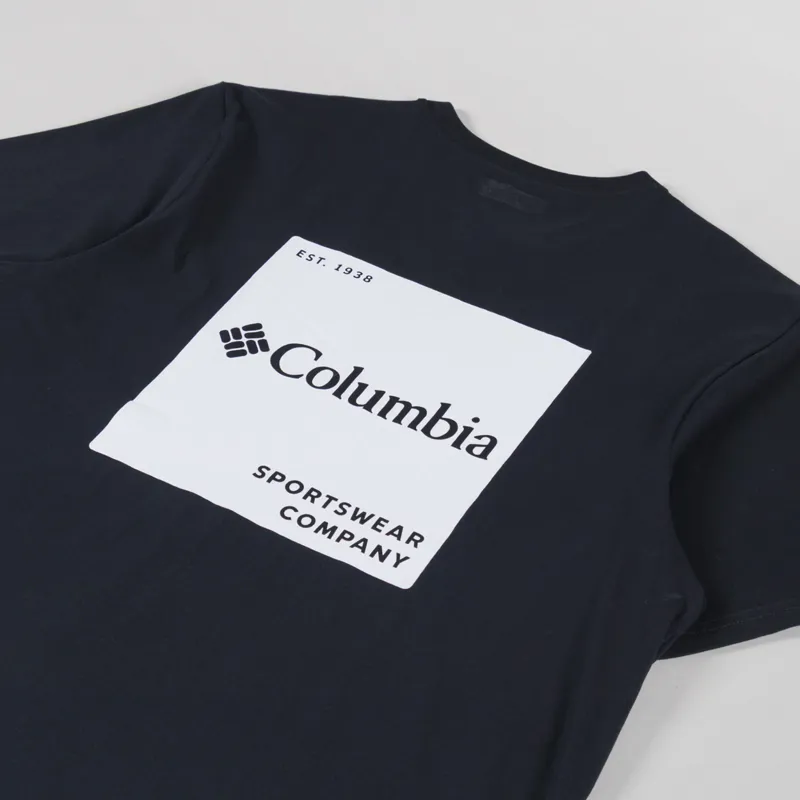 Columbia CSC Logo Organic Cotton T Shirt Black Boxy Brand-2