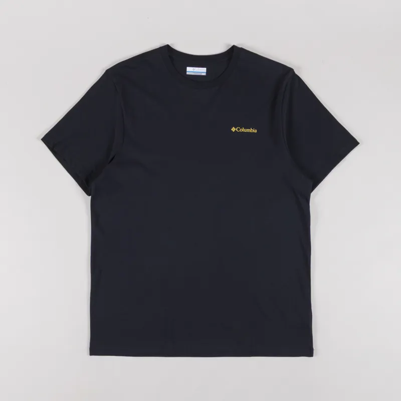Columbia CSC Logo Organic Cotton T Shirt Black Linework C Badge-1