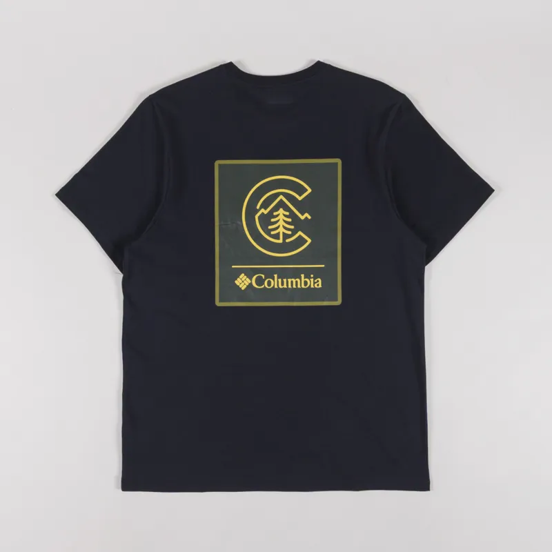 Columbia CSC Logo Organic Cotton T Shirt Black Linework C Badge