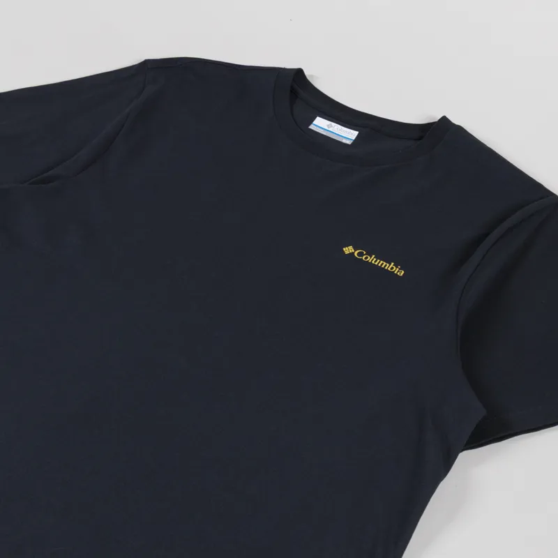 Columbia CSC Logo Organic Cotton T Shirt Black Linework C Badge-3