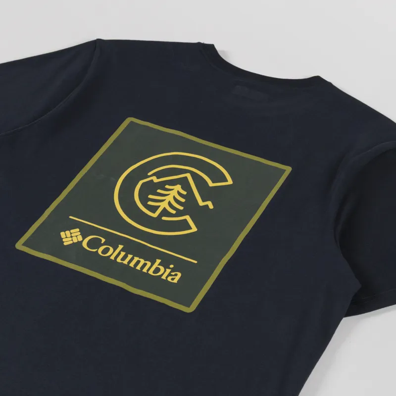 Columbia CSC Logo Organic Cotton T Shirt Black Linework C Badge-2
