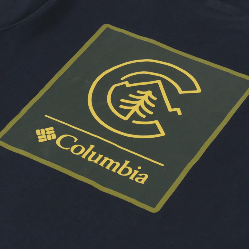 Columbia CSC Logo Organic Cotton T Shirt Black Linework C Badge-4