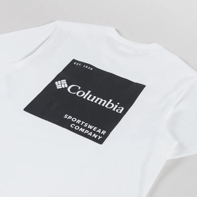 Columbia CSC Logo Organic Cotton T Shirt White Boxy Brand-2