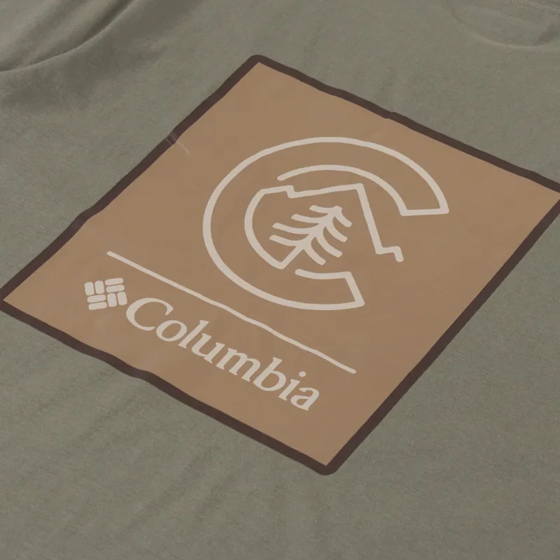 Columbia CSC Logo Organic Cotton T Shirt Stone Green Linework C Badge-4