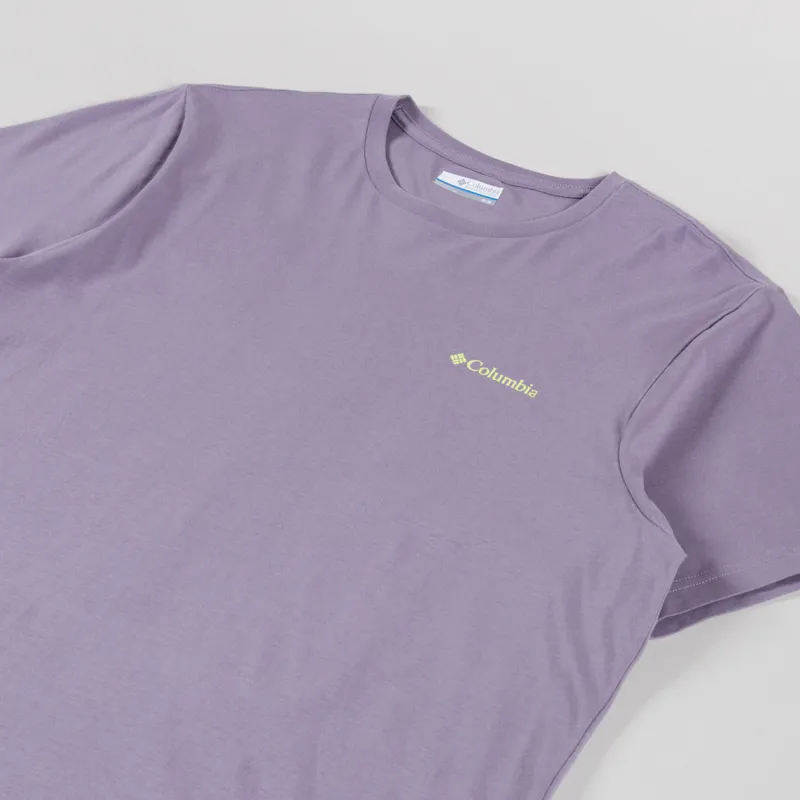 Columbia CSC Logo Organic Cotton T Shirt Shale Purple Linework C Badge-3