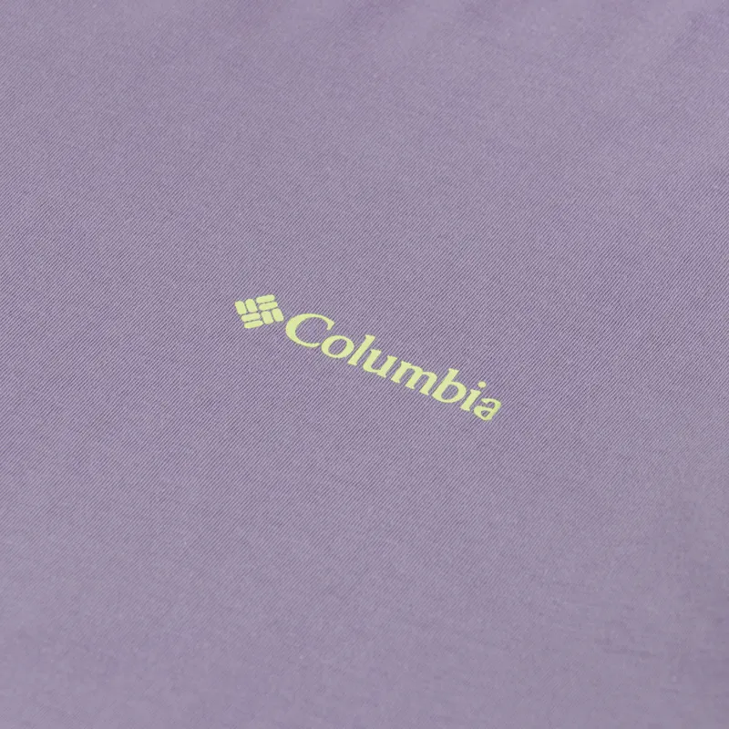 Columbia CSC Logo Organic Cotton T Shirt Shale Purple Linework C Badge-5