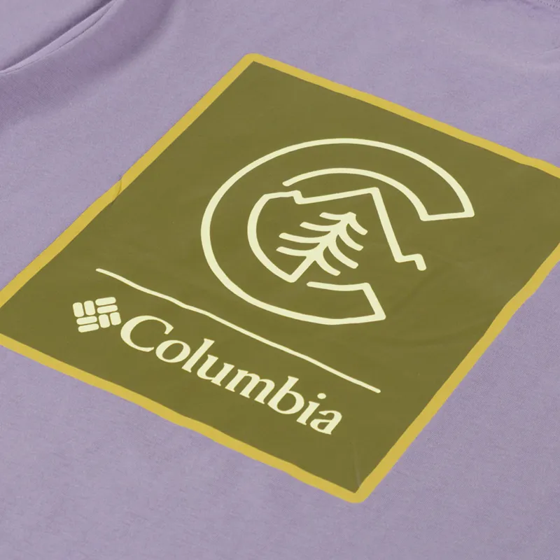 Columbia CSC Logo Organic Cotton T Shirt Shale Purple Linework C Badge-4