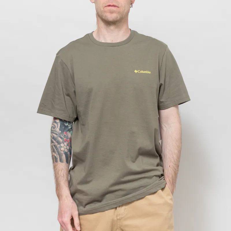Columbia CSC Outdoor Organic Cotton T Shirt Stone Green Shining Landscape-2