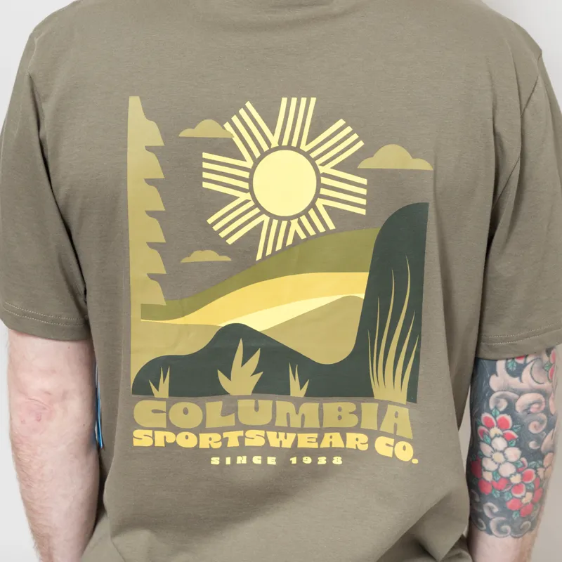 Columbia CSC Outdoor Organic Cotton T Shirt Stone Green Shining Landscape-4