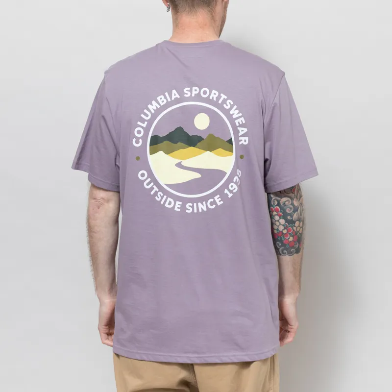 Columbia CSC Outdoor Organic Cotton T Shirt Shale Purple Scoped View