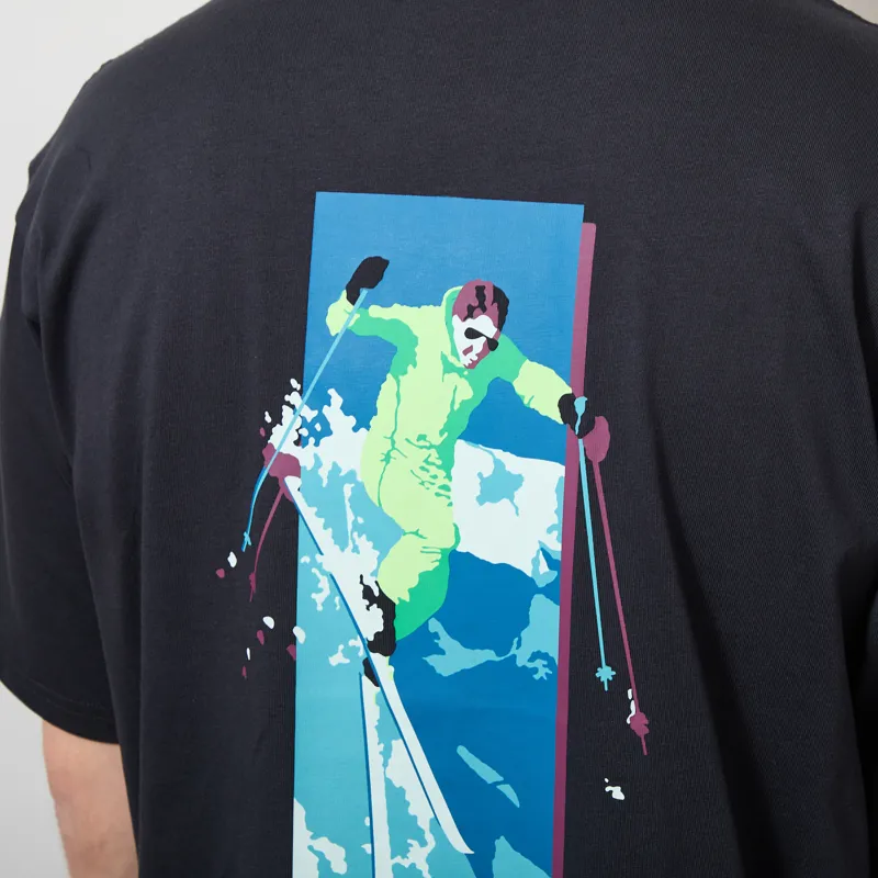 Columbia CSC Heavyweight Back Graphic T Shirt Black Slick Slope Skier-5