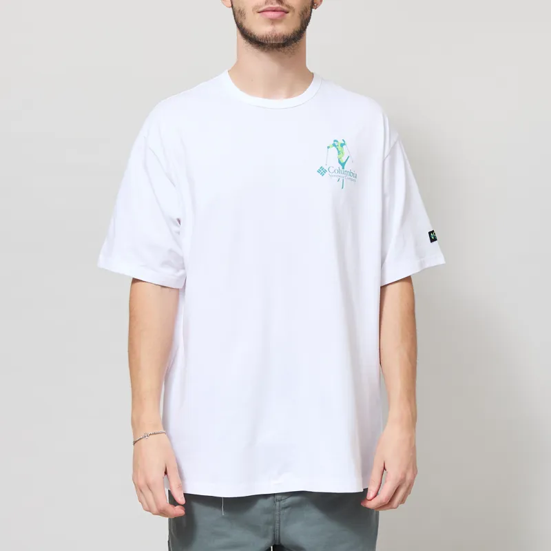 Columbia CSC Heavyweight Back Graphic T Shirt White Slick Slope Skier-2