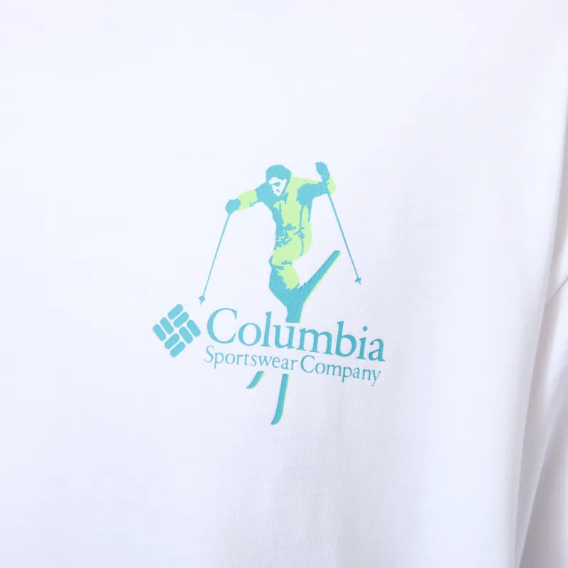 Columbia CSC Heavyweight Back Graphic T Shirt White Slick Slope Skier-6