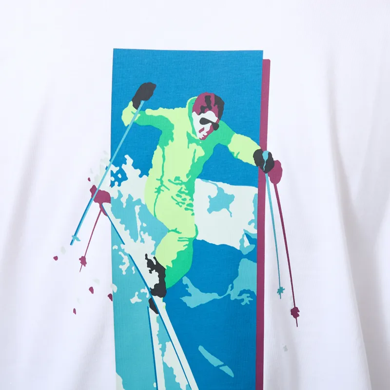 Columbia CSC Heavyweight Back Graphic T Shirt White Slick Slope Skier-4