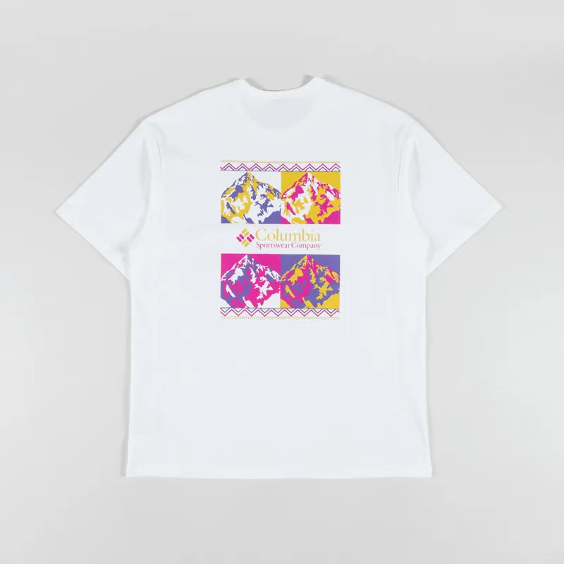Columbia CSC Heavyweight Iconic T Shirt White Repeated Peaks