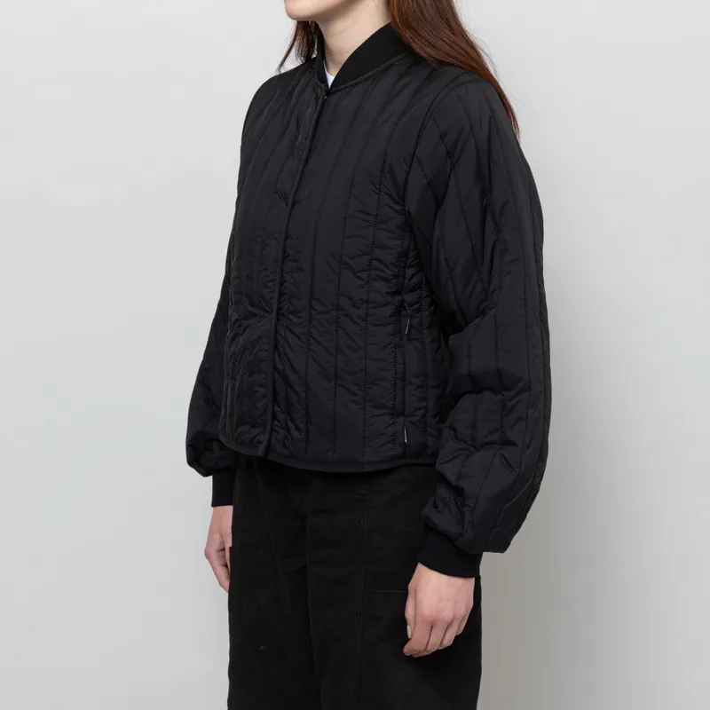 Rains Womens Banja Liner Bomber Jacket Black-1