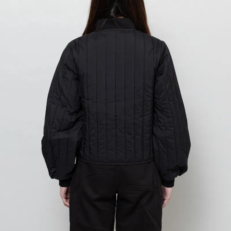 Rains Womens Banja Liner Bomber Jacket Black-3