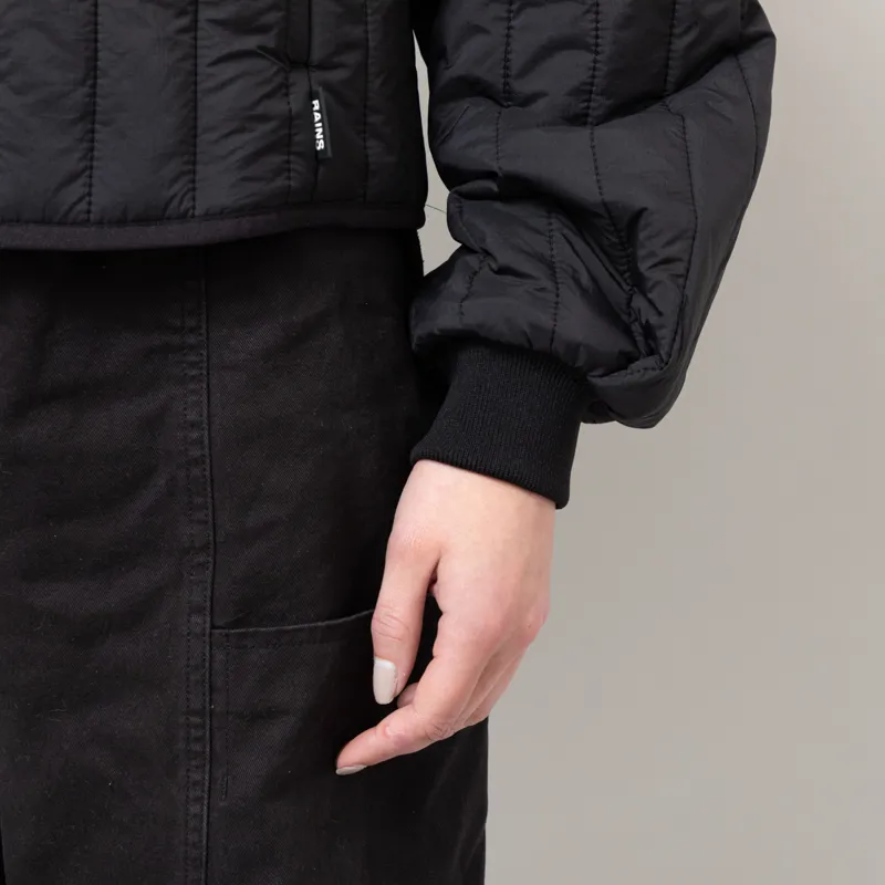 Rains Womens Banja Liner Bomber Jacket Black-7
