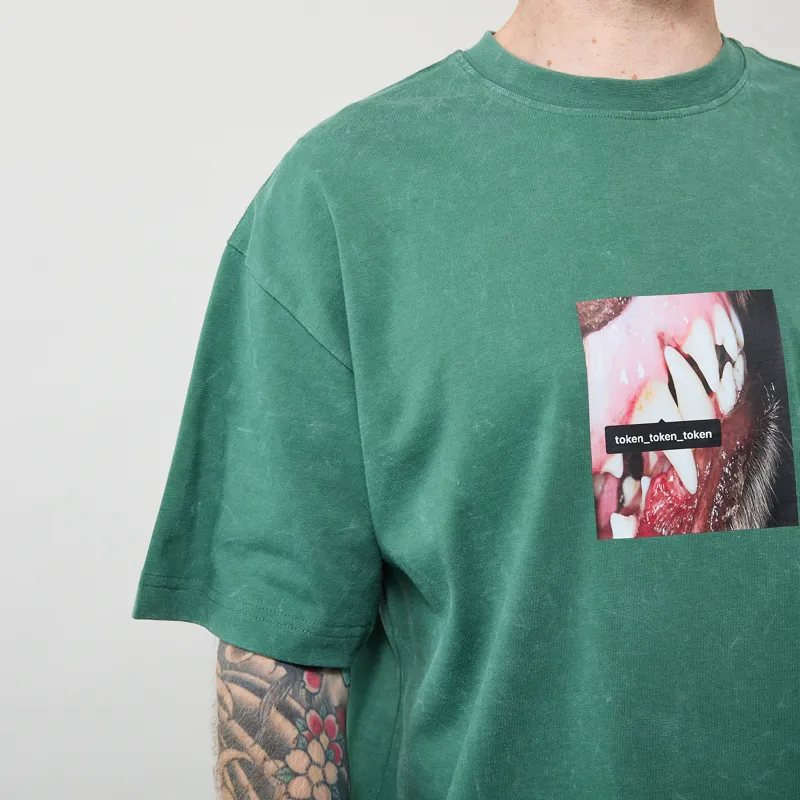 Token Tagged T Shirt Green Pigment-4