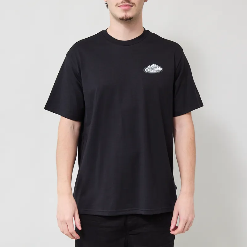 Columbia Heavyweight Graphic T Shirt Black Snowy Peaks-2