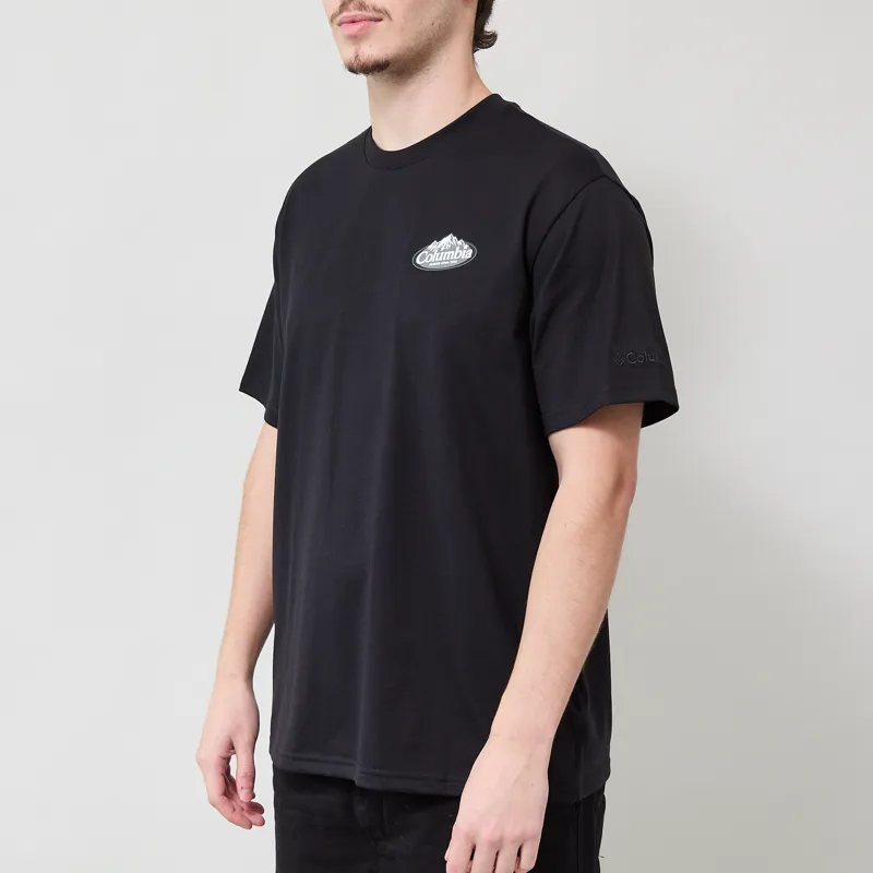Columbia Heavyweight Graphic T Shirt Black Snowy Peaks-1