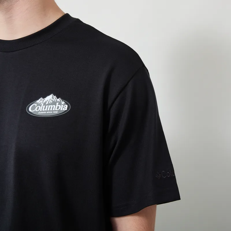 Columbia Heavyweight Graphic T Shirt Black Snowy Peaks-5