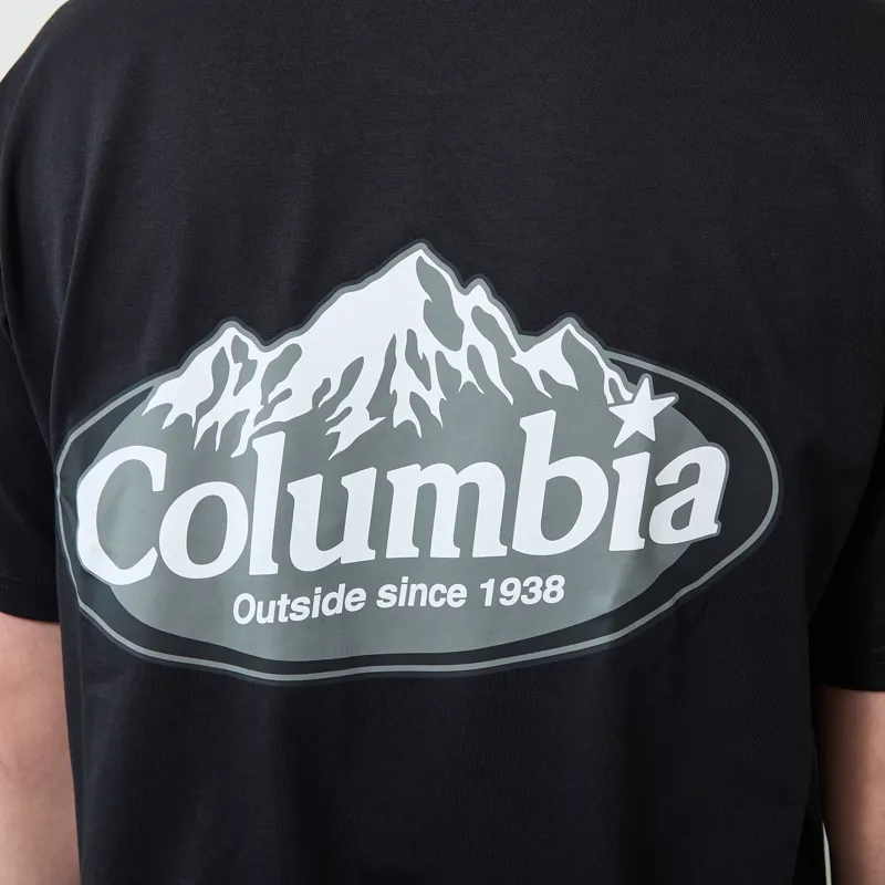 Columbia Heavyweight Graphic T Shirt Black Snowy Peaks-6