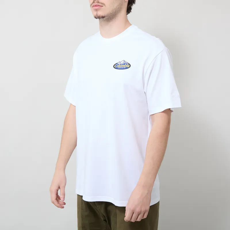 Columbia Heavyweight Graphic T Shirt White Snowy Peaks-1