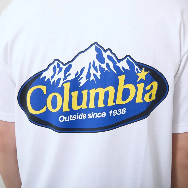Columbia Heavyweight Graphic T Shirt White Snowy Peaks-6