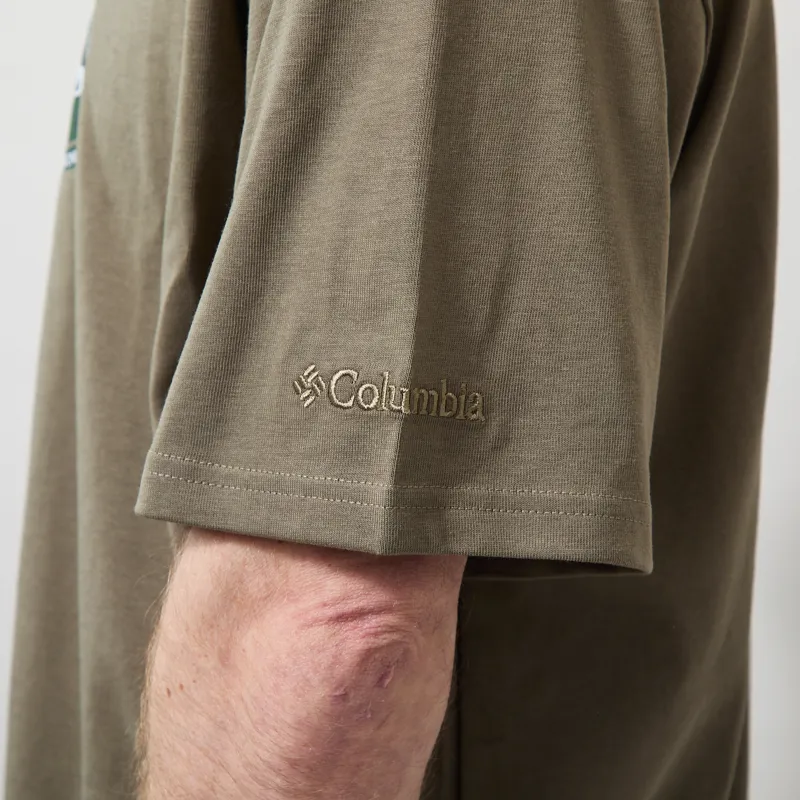 Columbia Heavyweight Graphic T Shirt Stone Green Worldwide-6