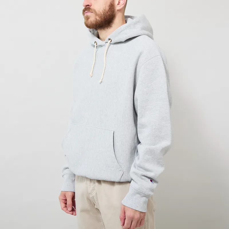 Champion Reverse Weave Hooded Sweatshirt Grey-1