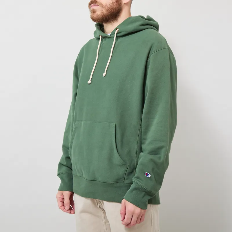 Champion Reverse Weave Hooded Sweatshirt Green-1