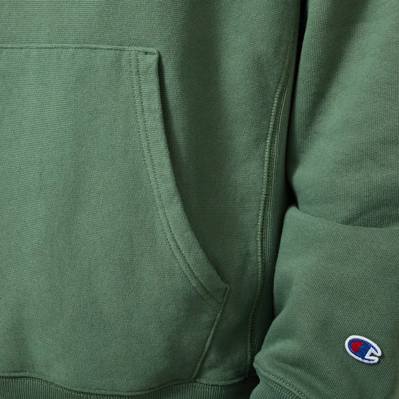 Champion Reverse Weave Hooded Sweatshirt Green-5