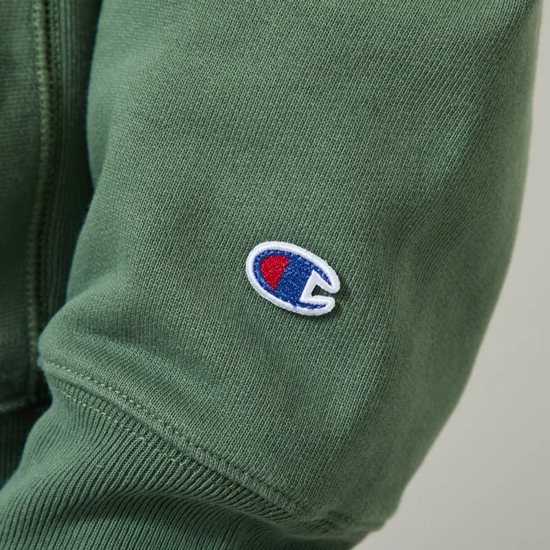 Champion Reverse Weave Hooded Sweatshirt Green-6