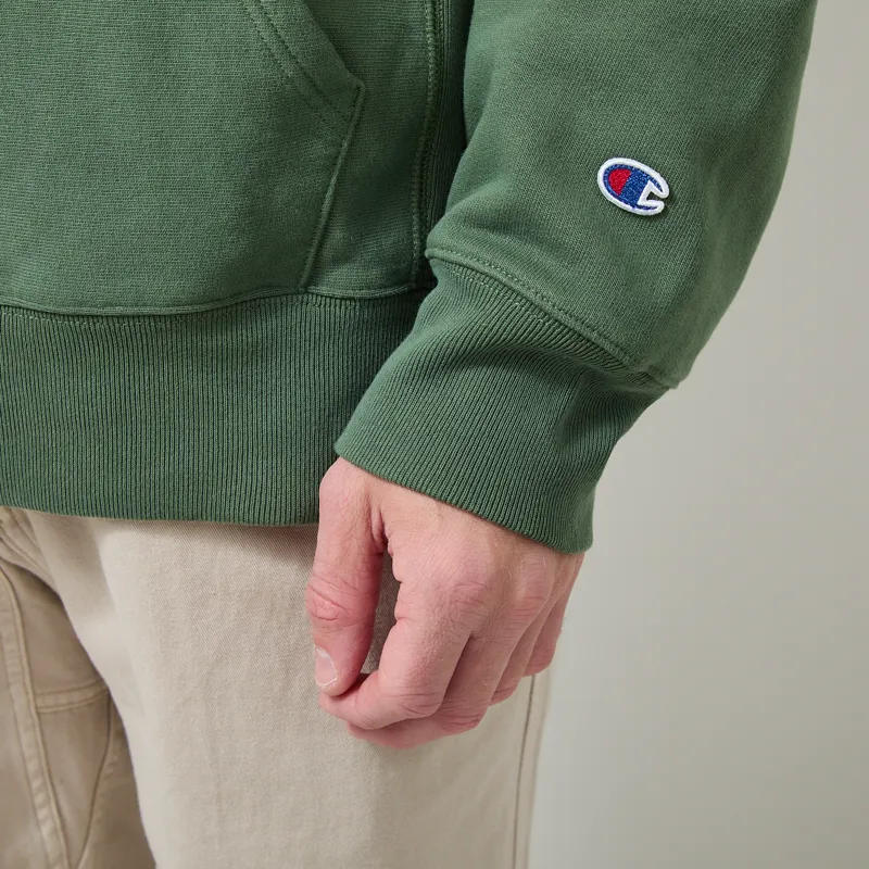 Champion Reverse Weave Hooded Sweatshirt Green-7