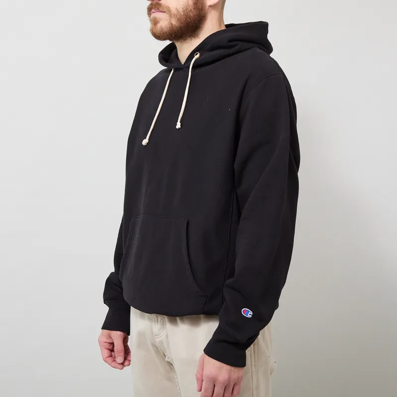 Champion Reverse Weave Hooded Sweatshirt Black-1