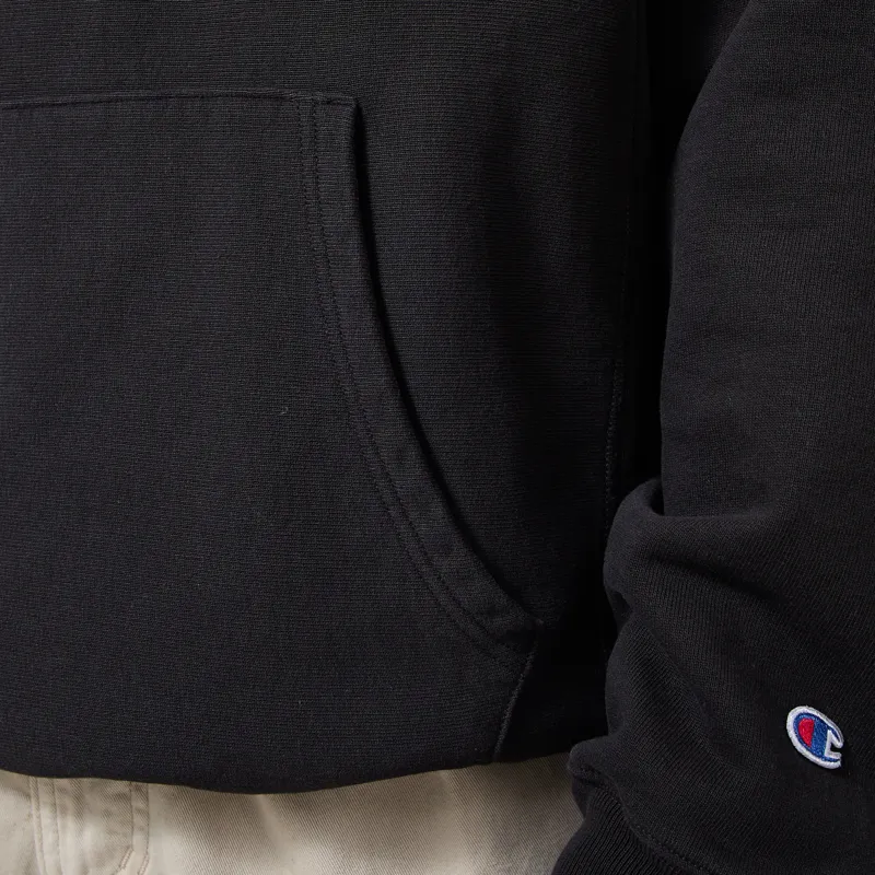 Champion Reverse Weave Hooded Sweatshirt Black-6