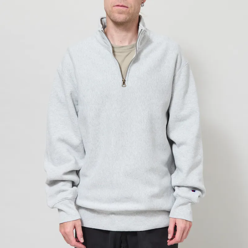 Champion Reverse Weave Half Zip Sweatshirt Grey-1