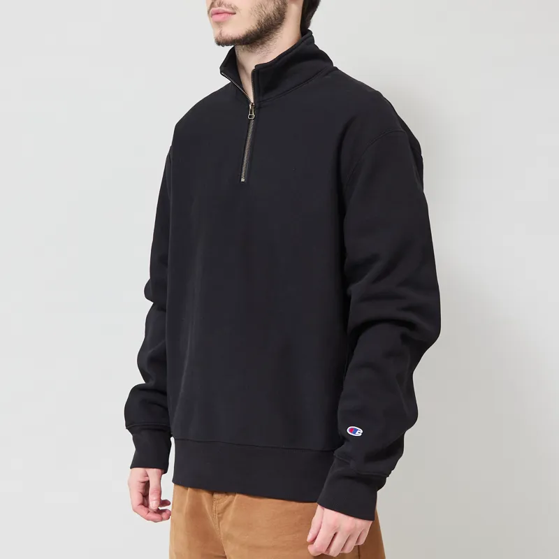 Champion Reverse Weave Half Zip Sweatshirt Black-1