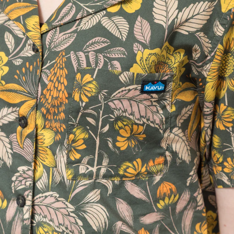 Kavu Womens Cedar Springs Shirt Floral Forest-5