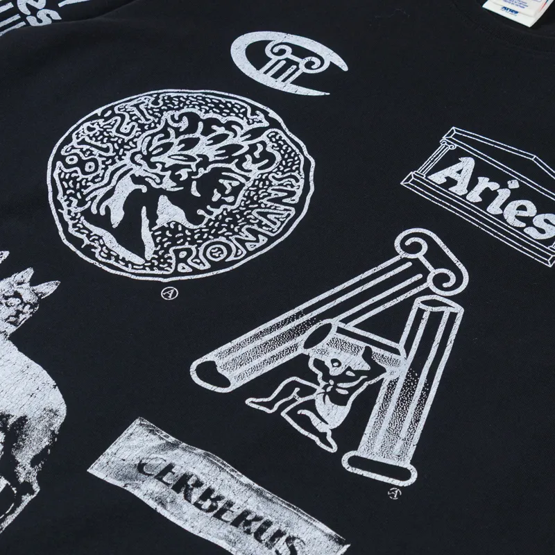 Champion x Aries Sponsor Long Sleeve T Shirt Black-4