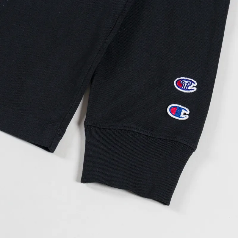 Champion x Aries Sponsor Long Sleeve T Shirt Black-6