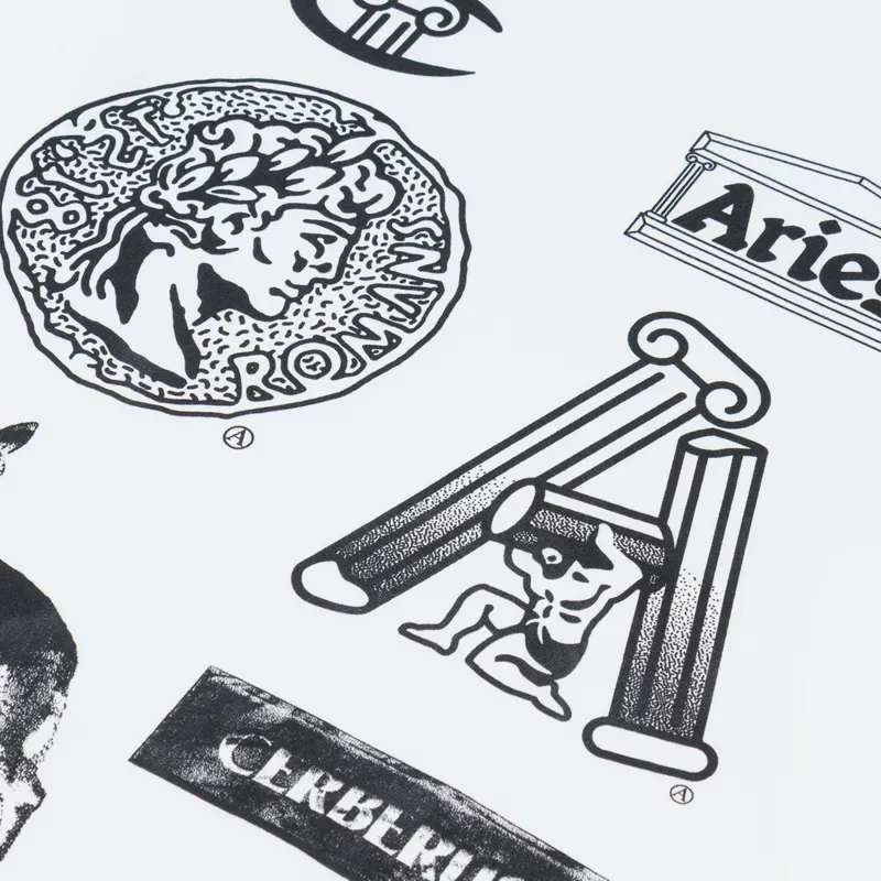 Champion x Aries Sponsor Long Sleeve T Shirt White-5