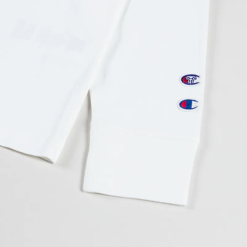 Champion x Aries Sponsor Long Sleeve T Shirt White-6